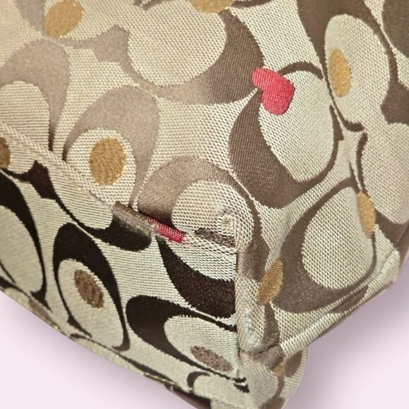 Coach Laura Signature Secret Admirer Tote Gold Red Hearts - Picture 10 of 14